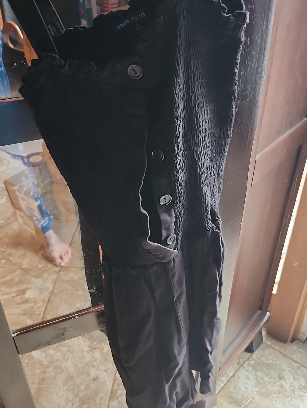 Heart Hips Black Smocked Jumpsuit